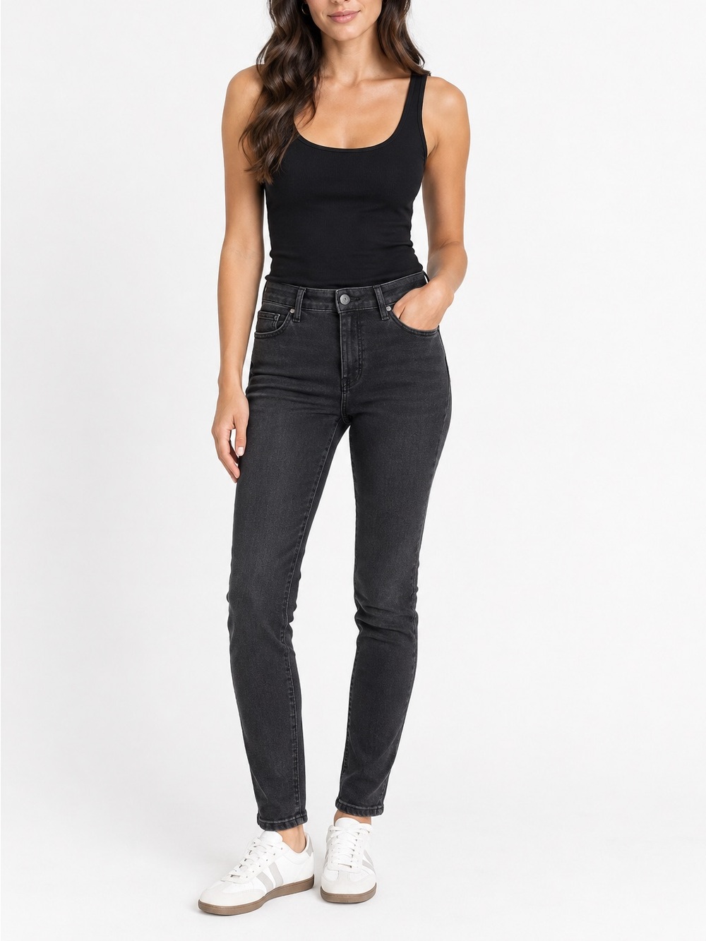PAIGE Women's Dark Gray Skinny Jeans